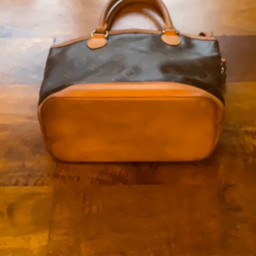 Louis Vuitton Brown Monogram Satchel with Tan Trim
